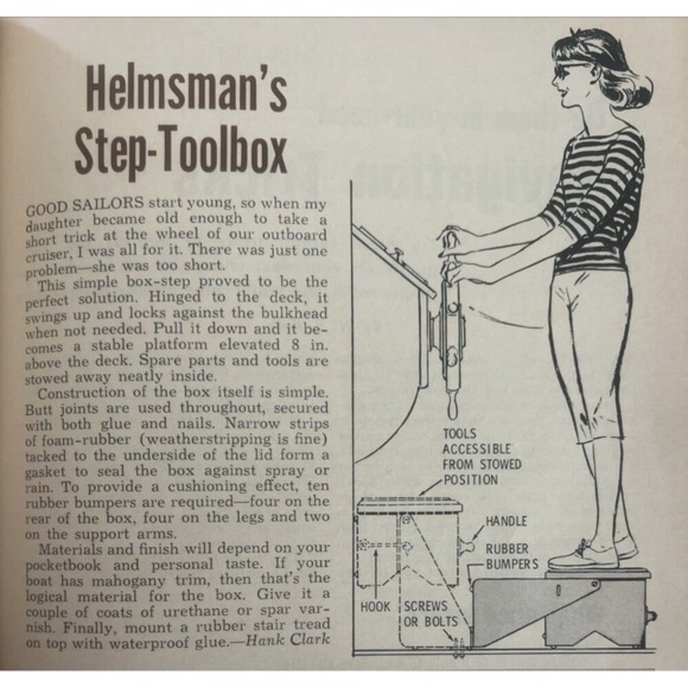 Helmsman's Step-Toolbox 1961 HowTo Build PLAN Boat Sailor